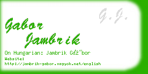 gabor jambrik business card